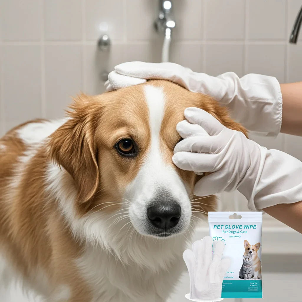 Pet supplies, pet disposable gloves, bathing and cleaning for cats and dogs, dry cleaning, wet wipes, and gloves.