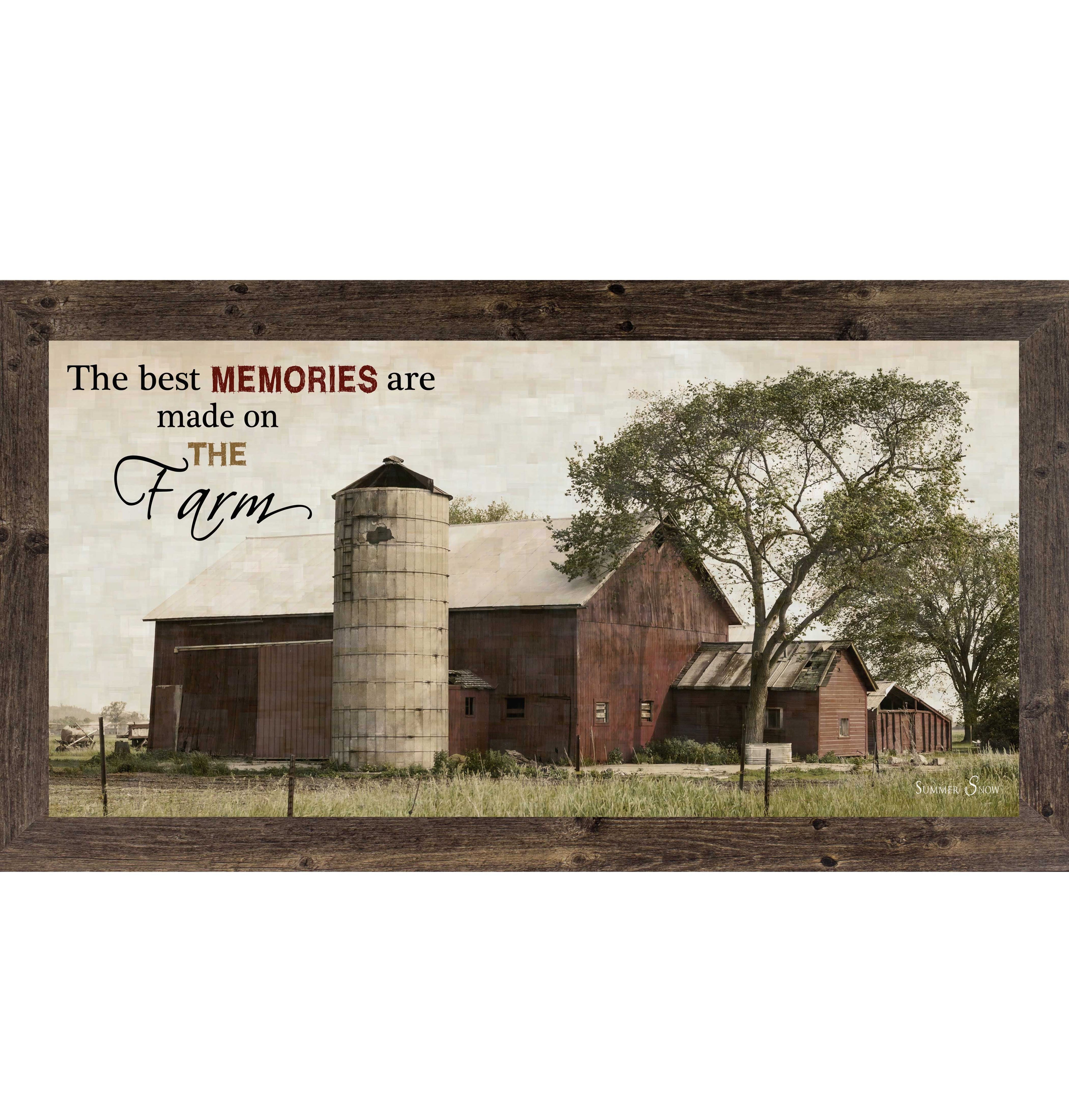 The Best Memories Are Made on the Farm – Rustic Barn Framed Wall Art | Farmhouse Decor (SSW1505)
