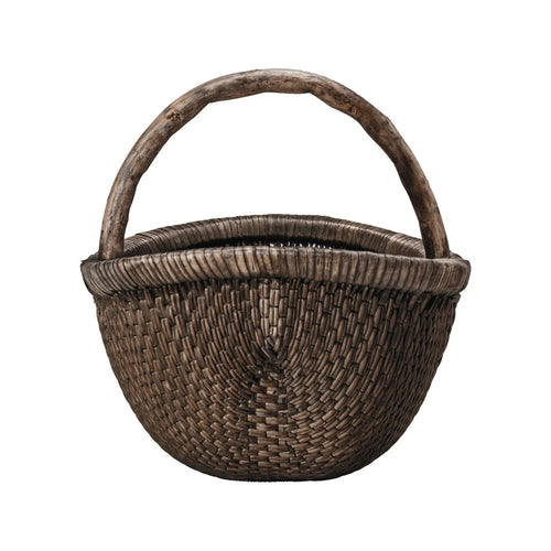 Brodi Decorative Hand-Woven Wicker Basket – Vintage Reproduction, Antique Finish