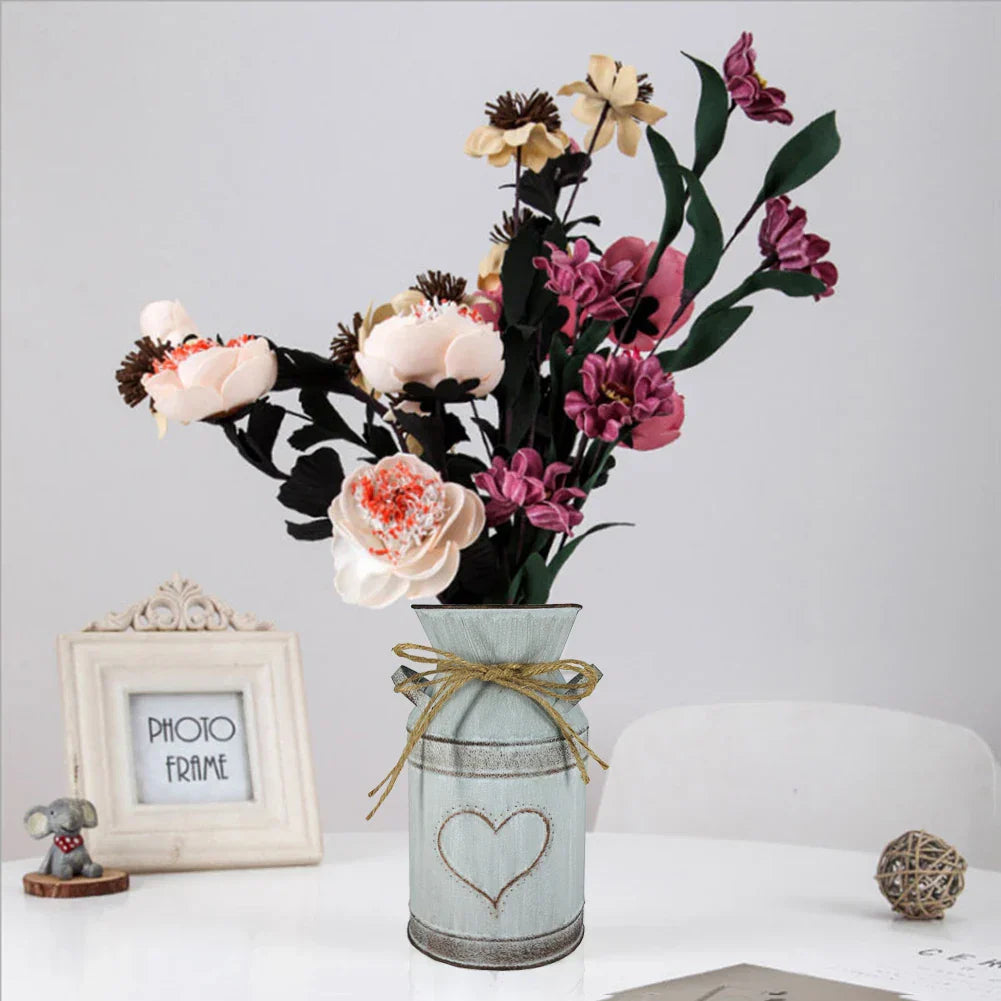 DecorBites™ Retro Floral Metal Vase Holder - Wedding Garden Style