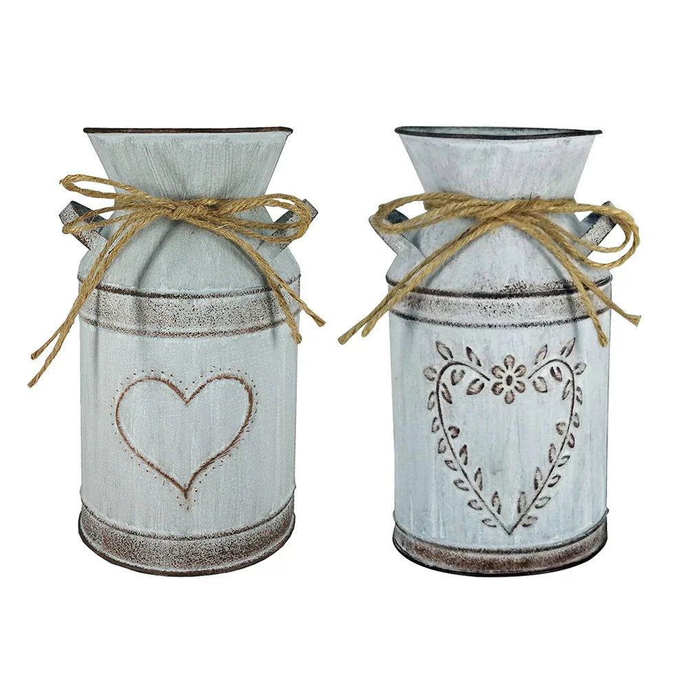 DecorBites™ Retro Floral Metal Vase Holder - Wedding Garden Style