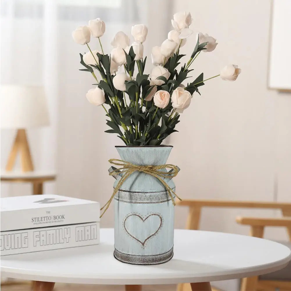 DecorBites™ Retro Floral Metal Vase Holder - Wedding Garden Style
