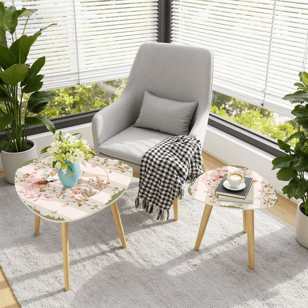 Country Farmhouse, Floral Cow Preppy Garden Room Modern Boho Nesting Tables