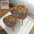Watercolor Garden Klimt Inspired Modern Floral Nesting Tables